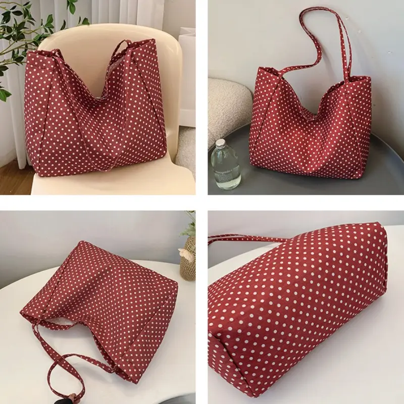 Large Capacity Fashion Dot Women Shoulder Bags Casual Versatile Ladies Underarm Bag Tote Commuter Girls Class Shopping Handbags