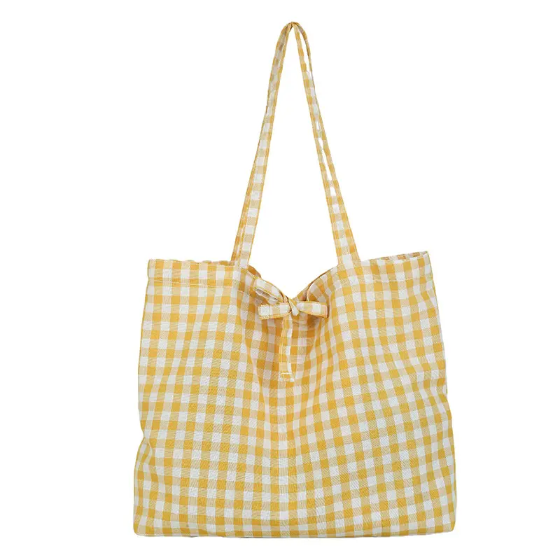 Fashion Plaid Design Shoulder Bags for Women Large Capacity Commuter Ladies Handbags Light Travel Female Shopping Tote Bag