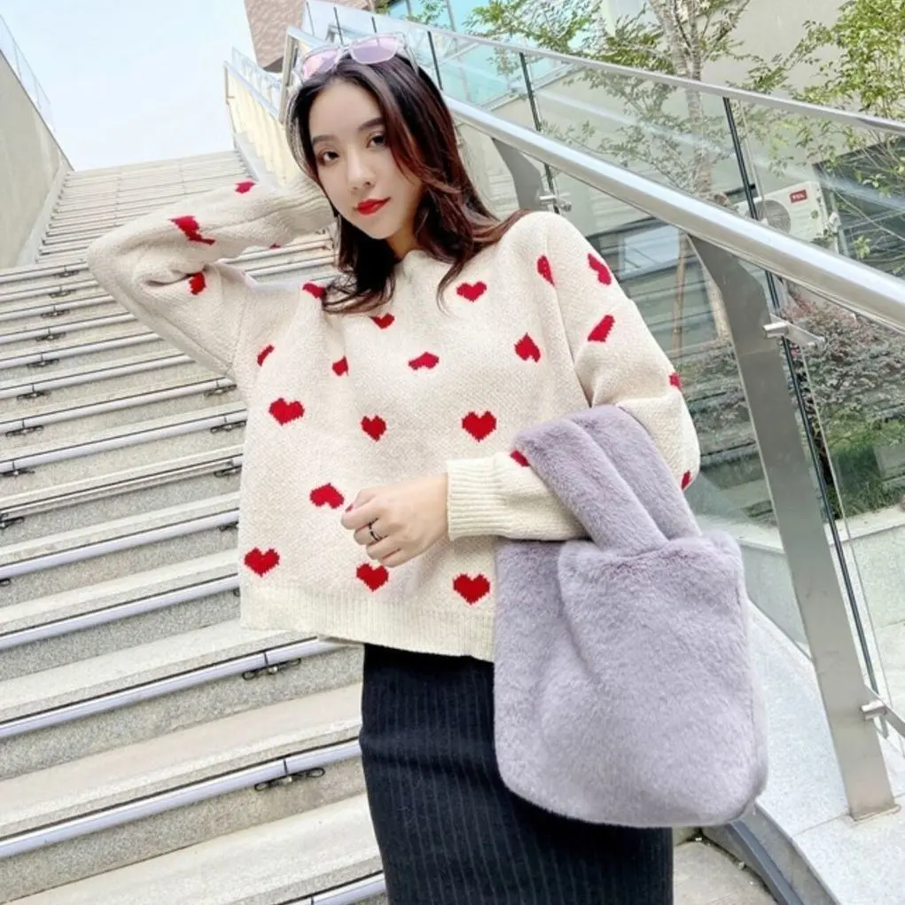 Candy Color Ladies Faux Fur Shoulder Bags Soft Plush Purse Handbags for Women Winter Fashion Female Furry Small Square Tote Bag
