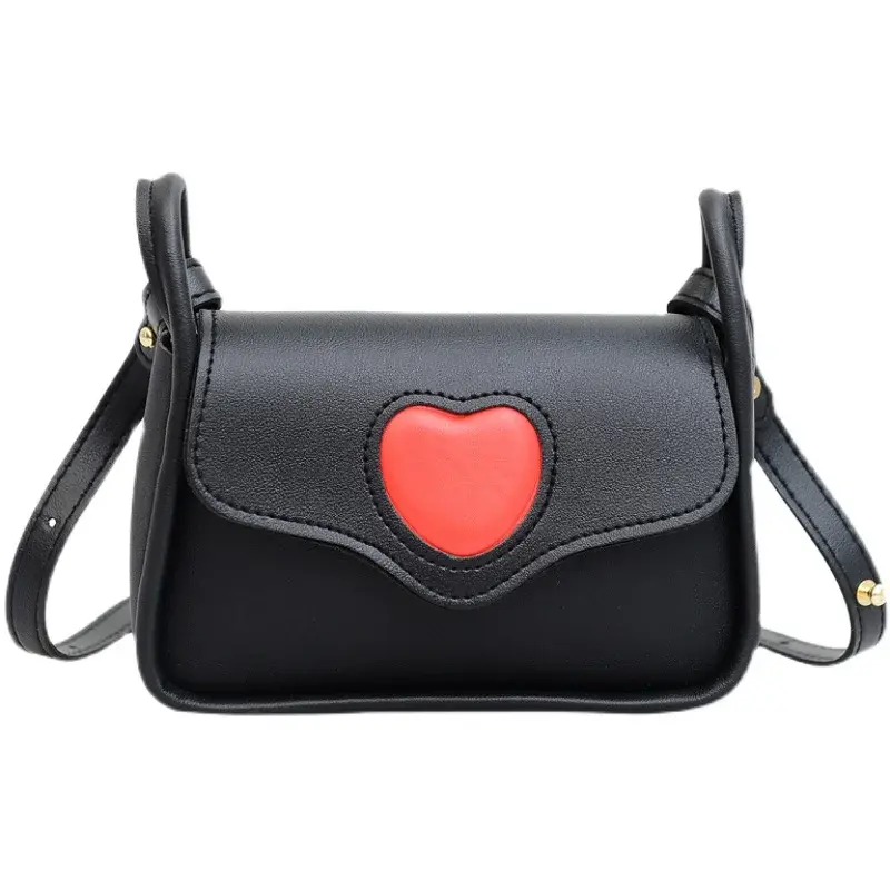 Cute Love Heart Women's Small Square Shoulder Bags Fashion Female Messenger Bag Simple Ladies Crossbody Purse Handbag with Scarf