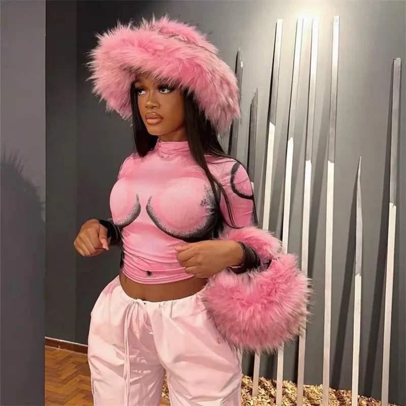Luxury Faux Fur Hobos Handbags Fluffy Plush Shoulder Bag for Women Winter Fashion Female Furry Underarm Bags Chain Crossbody Bag