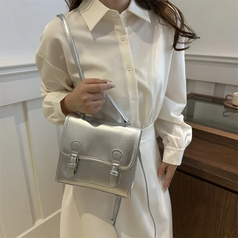 Fashion College Style Women's Backpack Casual Solid Color Ladies Shoulder Bags Soft Pu Leather Simple Female Purse Handbags