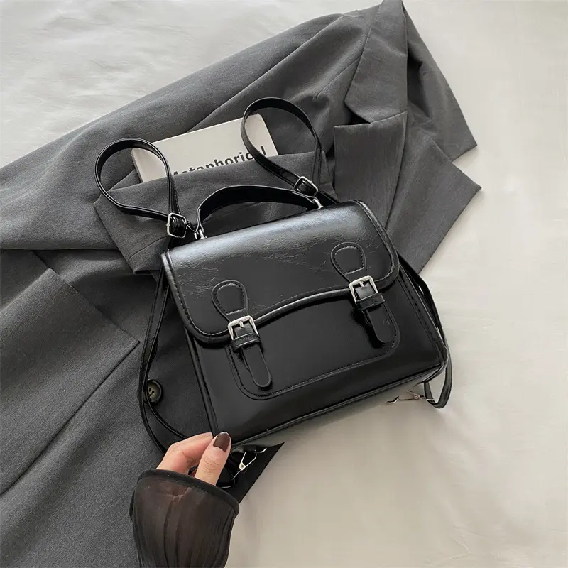 Fashion College Style Women's Backpack Casual Solid Color Ladies Shoulder Bags Soft Pu Leather Simple Female Purse Handbags
