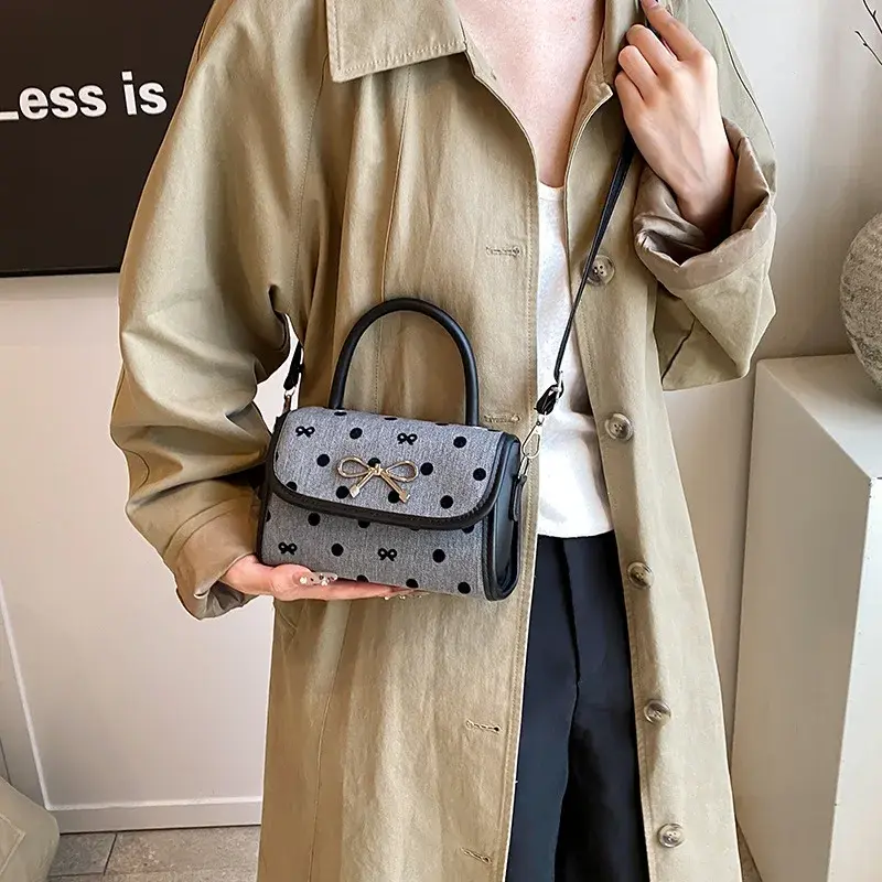 Fashion Bowknot Women's Top-handle Bags Small Square Pu Ladies Shoulder Crossbody Bag Autumn New Female Handbags Clutch Purse