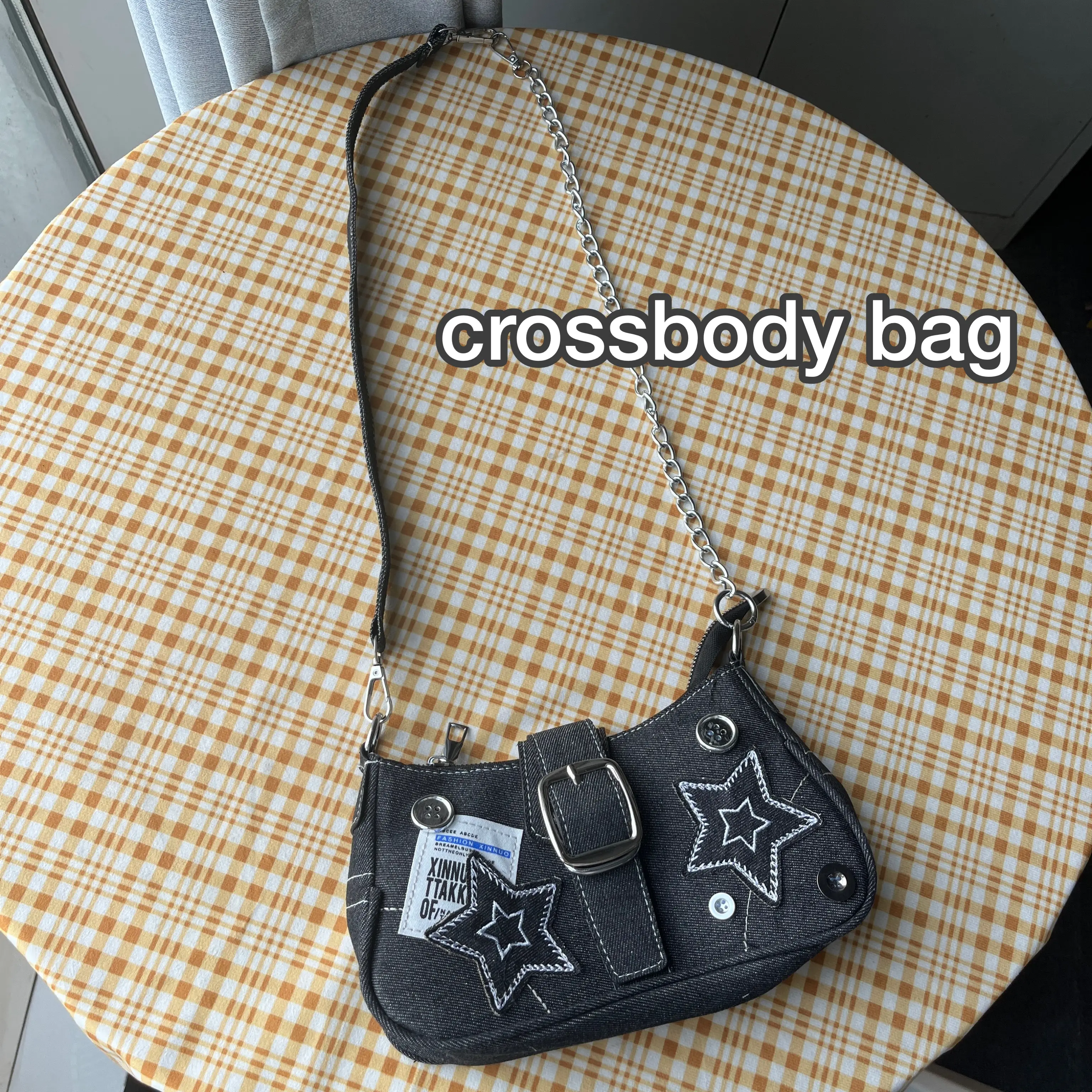 Y2k Fashion Women's Handbags Stars Pattern Cool Girls Underarm Bag Fashion Canvas Female Small Shoulder Bags Chain Tote Purses