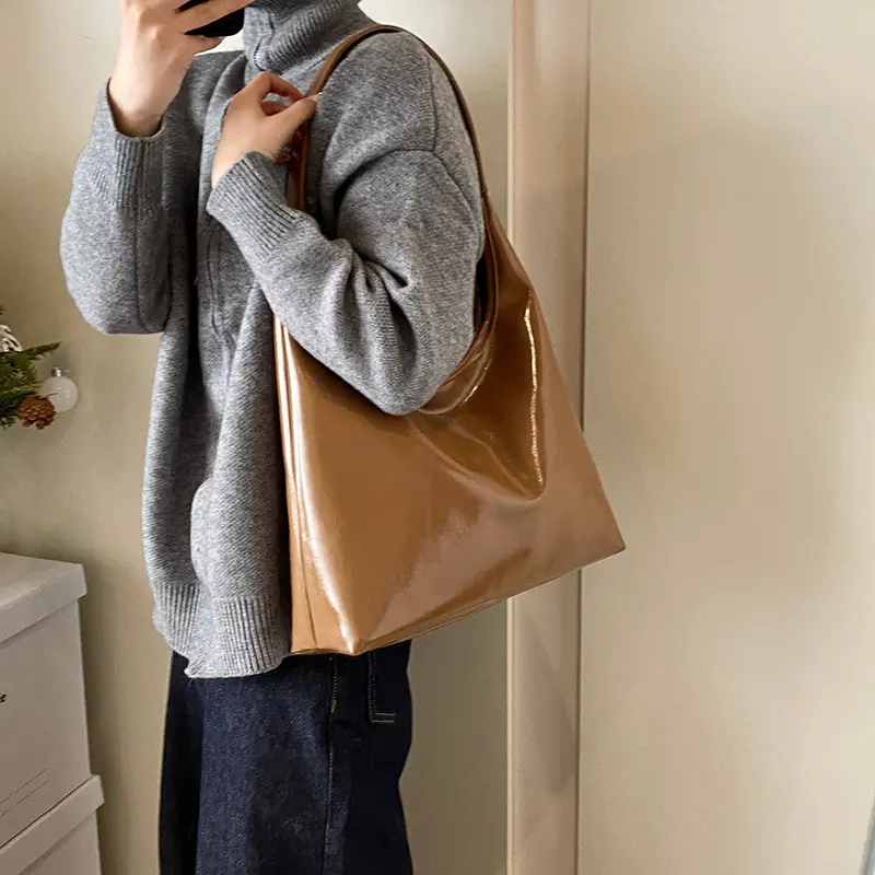 Vintage Pu Leather Women's Shoulder Bags Large Capacity Tote Bag Ladies Fashion Commuter Underarm Female Shoppping Handbags