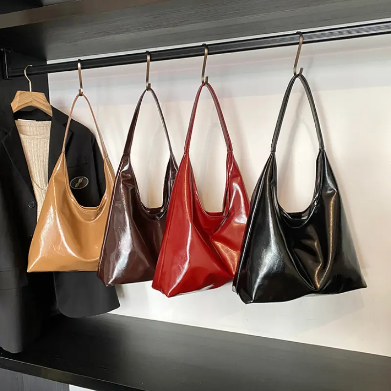 Vintage Pu Leather Women's Shoulder Bags Large Capacity Tote Bag Ladies Fashion Commuter Underarm Female Shoppping Handbags