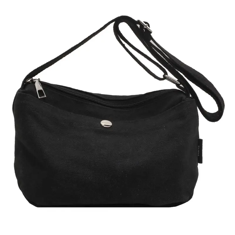 Casual Small Canvas Shoulder Bags for Women Simple Solid Color Ladies Crossbody Bag Outdoor Portable Female Mobile Phone Purse