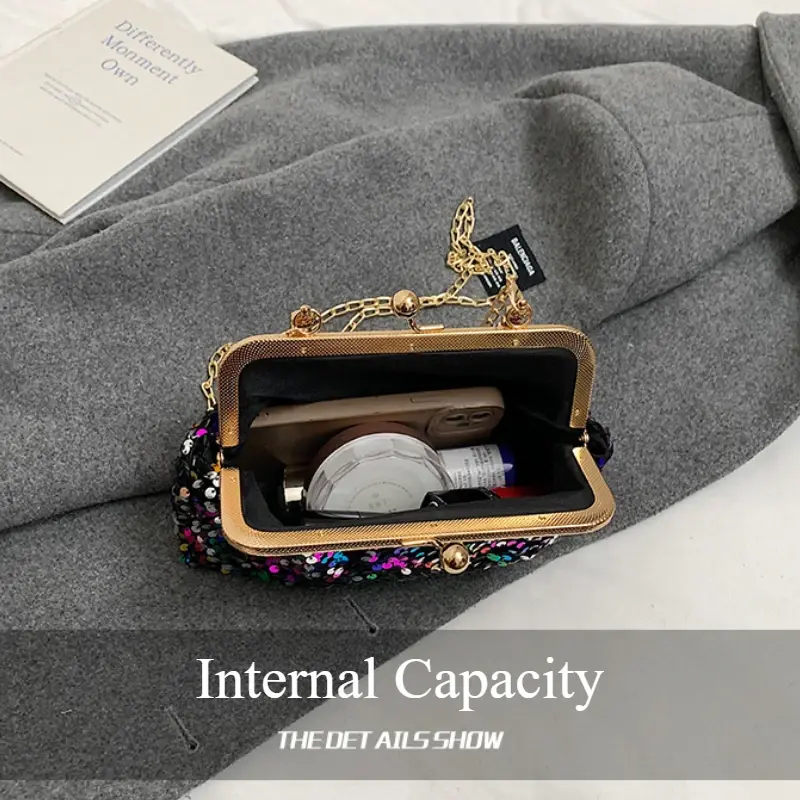 Sequined Small Shell Women's Evening Bags Dinner Party Ladies Chain Shoulder Crossbody Bag Top-handle Purse Female Handbags
