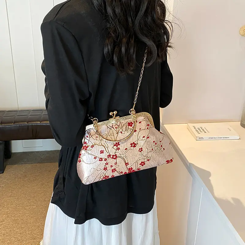 Casual Simple Embroidery Shoulder Bags for Women Fashion Elegant Ladies Top-handle Bag Purse Versatile Female Crossbody Clutch
