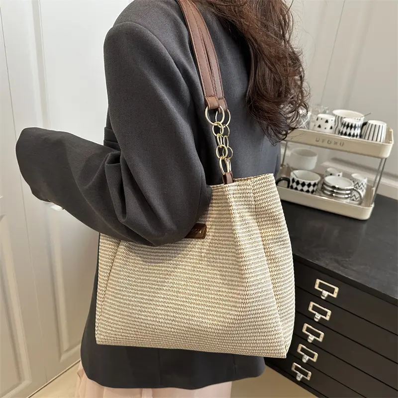 Casual Large Capacity Shoulder Bags for Women Commuter Simple Ladies Underarm Tote Bag Versatile Solid Color Female Handbags