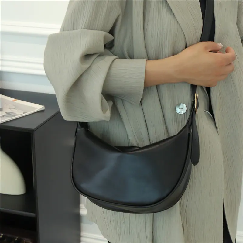 Fashion Soft PU Leather Women's Crossbody Bags Simple Portable Ladies Shoulder Bag Handbags Commuter Female Hobos Underarm Bag