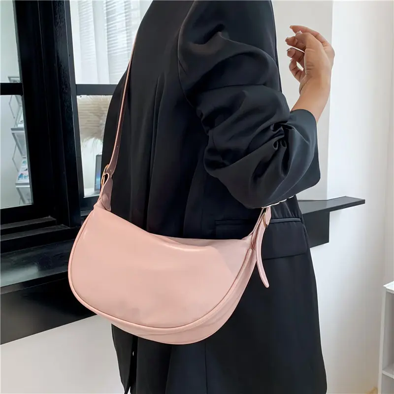 Fashion Soft PU Leather Women's Crossbody Bags Simple Portable Ladies Shoulder Bag Handbags Commuter Female Hobos Underarm Bag