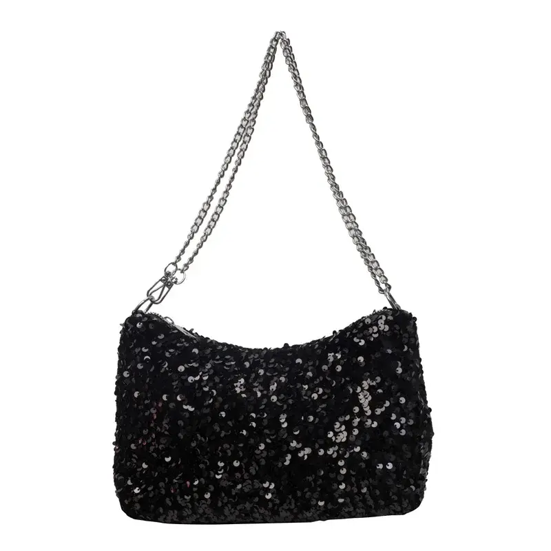 Fashion Sequins Design Women's Shoulder Bag Elegant Ladies Evening Underarm Bags Chain Crossbody Female Small Clutch Party Purse