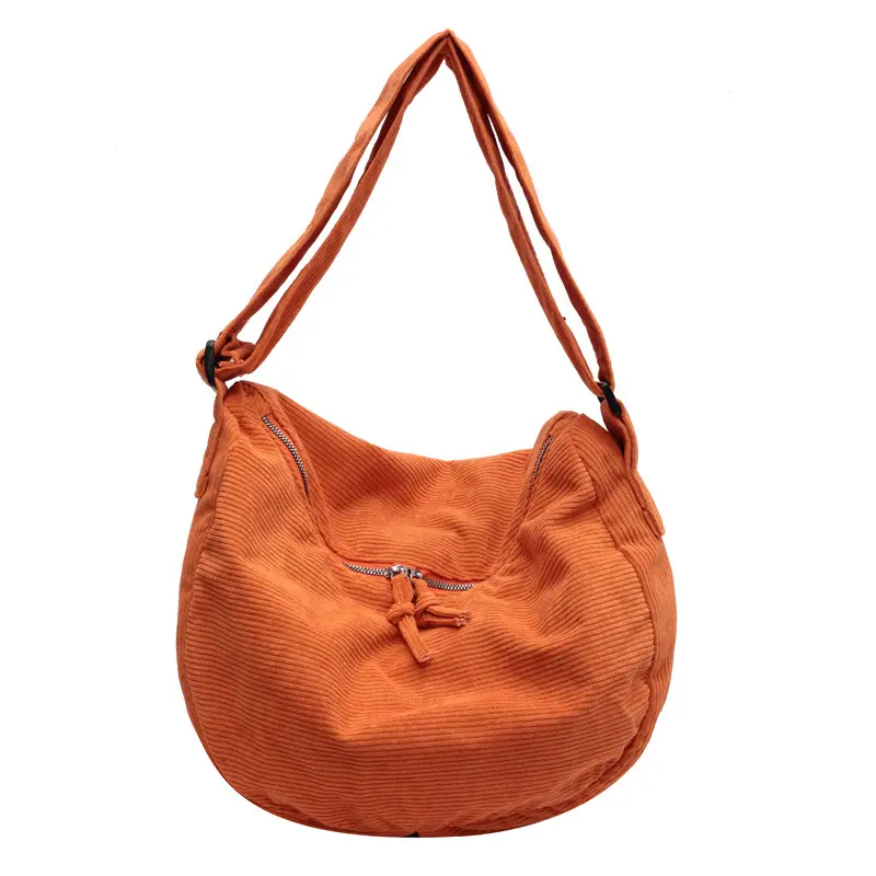 Simple Soft Corduroy Women's Shoulder Bags Fashion Commuter Ladies Crossbody Bag Large Capacity Travel Portable Girls Handbags