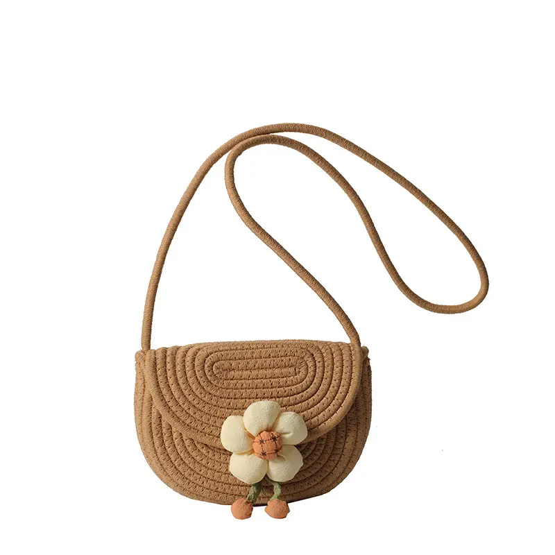 Summer Flower Straw Shoulder Shell Bags for Women Fashion Beach Vacation Ladies Crossbody Bag Purse Casual Female Phone Handbags