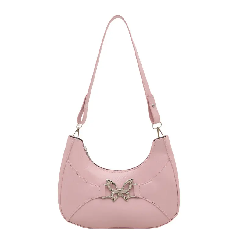 Fashion Butterfly Pu Shoulder Bags for Women Thread Design Versatile Ladies Underarm Bag Simple Female Phone Handbags Purse