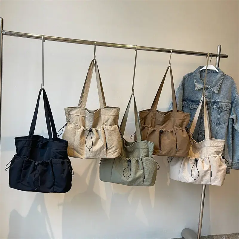 Large Capacity Commuter Ladies Book Tote Waterproof Nylon Female Handbags Fashion Casual Multi-pocket Women's Shoulder Bags