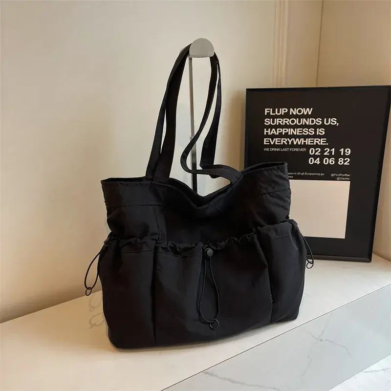 Large Capacity Commuter Ladies Book Tote Waterproof Nylon Female Handbags Fashion Casual Multi-pocket Women's Shoulder Bags