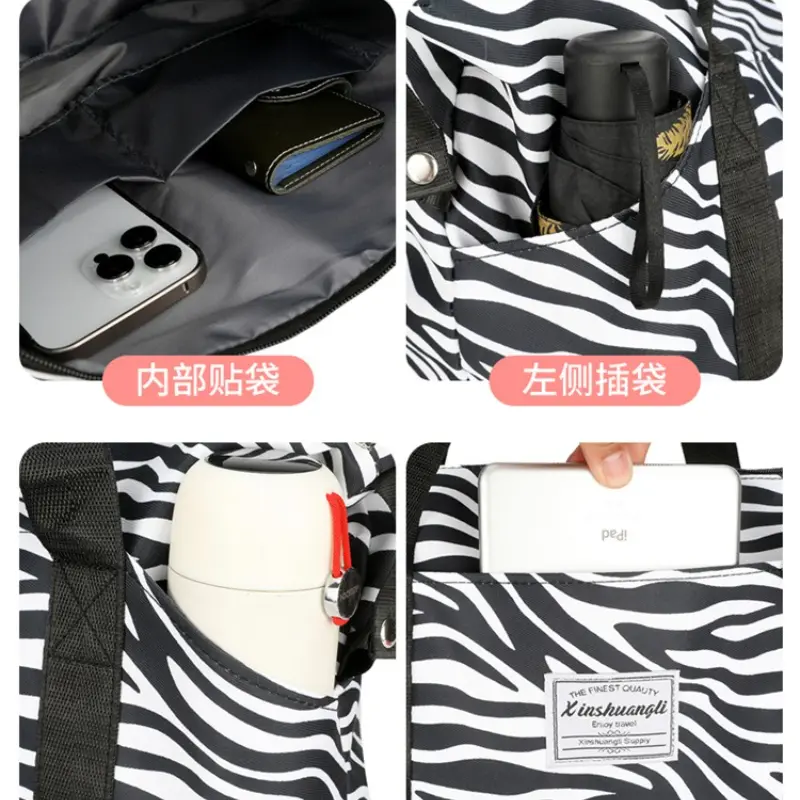 Large Capacity Portable Travel Ladies Shoulder Bag Leopard Prints Female Waterproof Oxford Cloth Handbags Girls Tote Fitness Bag