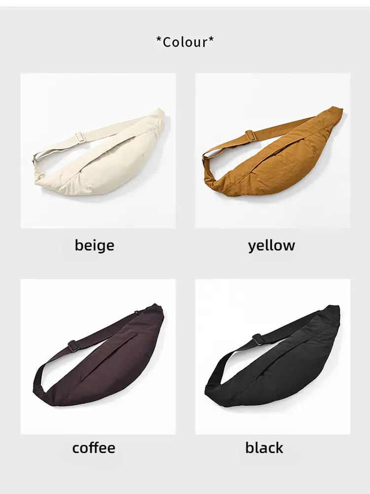Simple Solid Color Women's Chest Bags Portable Nylon Purse Men Shoulder Crossbody Bag Travel Phone Pouch College Girls Handbags