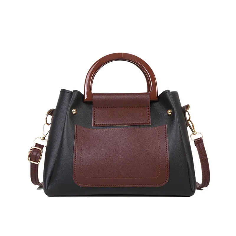 Contrast Color Simple Handbags for Women Casual Large Capacity Ladies Shoulder Boston Bags Fashion Commmute Female Crossbody Bag