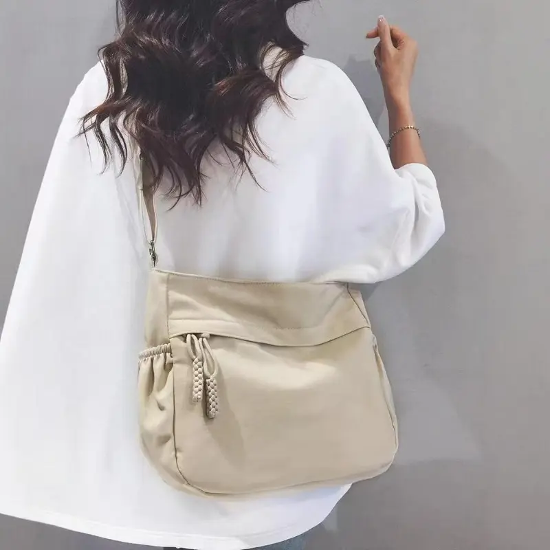 Casual Large Capacity Crossbody Bags for Women Simple Travel Portable Ladies Shoulder Bag Solid Color Female Tote Handbags