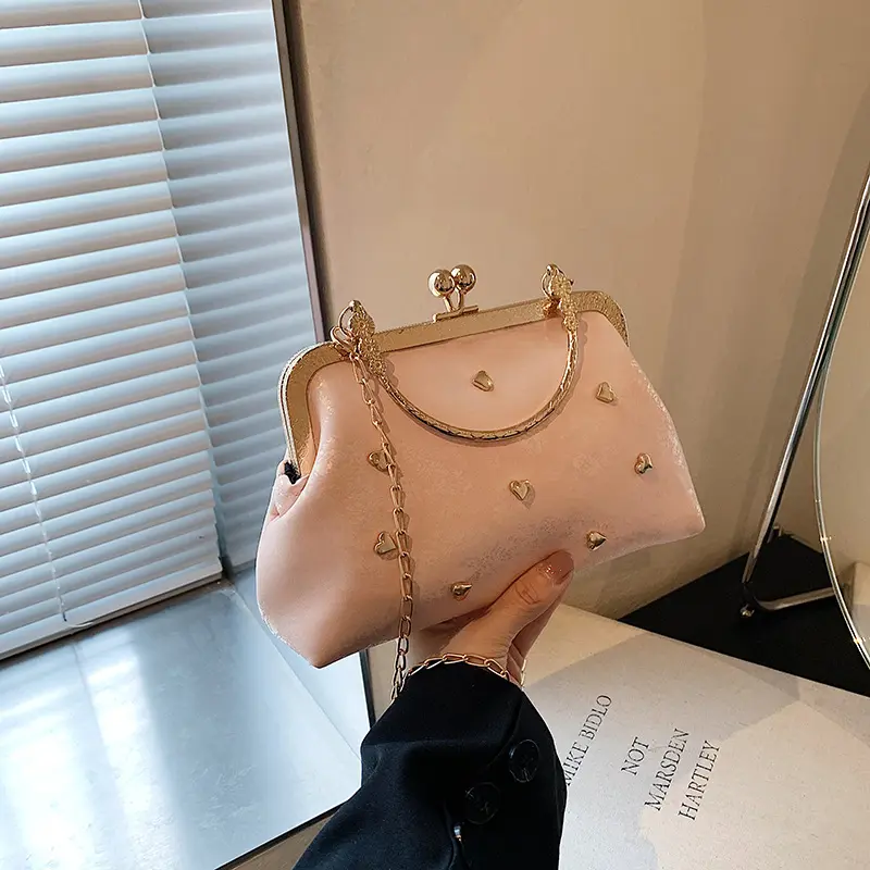 Fashion Small Tote Women's Evening Bags Elegant Love Ladies Chain Shoulder Crossbody Bag Dinner Top-handle Female Handbags Purse