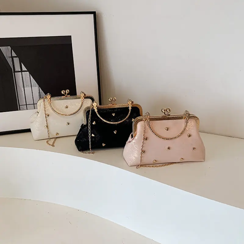 Fashion Small Tote Women's Evening Bags Elegant Love Ladies Chain Shoulder Crossbody Bag Dinner Top-handle Female Handbags Purse
