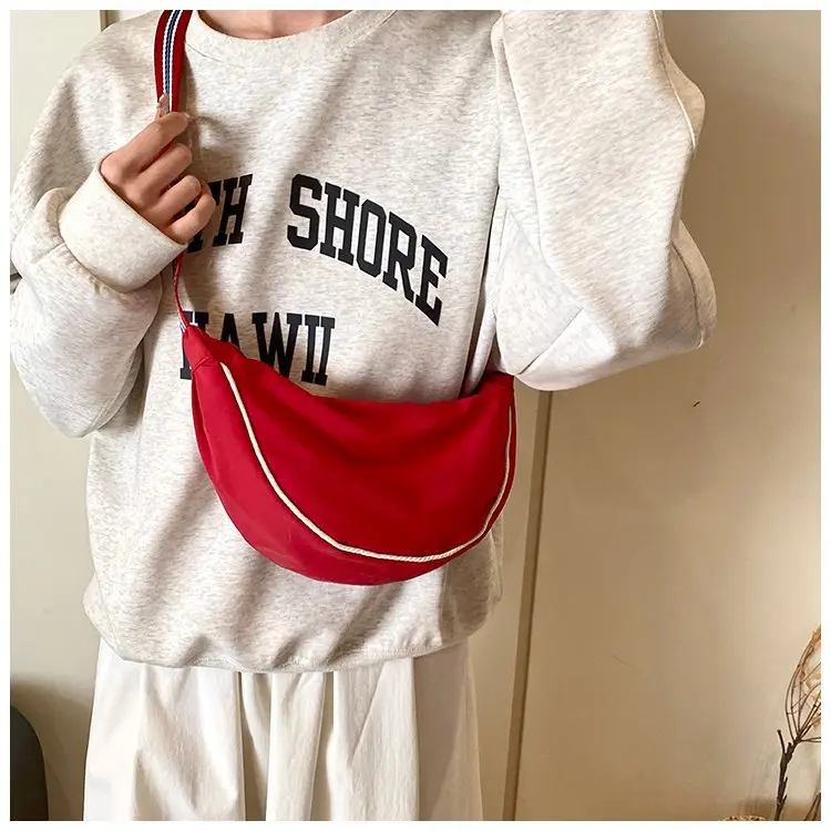 Casual Commute Women's Hobos Crossbody Bags Lightweight Portable Ladies Shoulder Bag Contrast Color Simple Female Purse Handbags