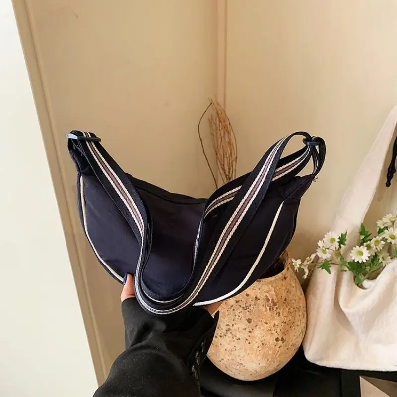 Casual Commute Women's Hobos Crossbody Bags Lightweight Portable Ladies Shoulder Bag Contrast Color Simple Female Purse Handbags