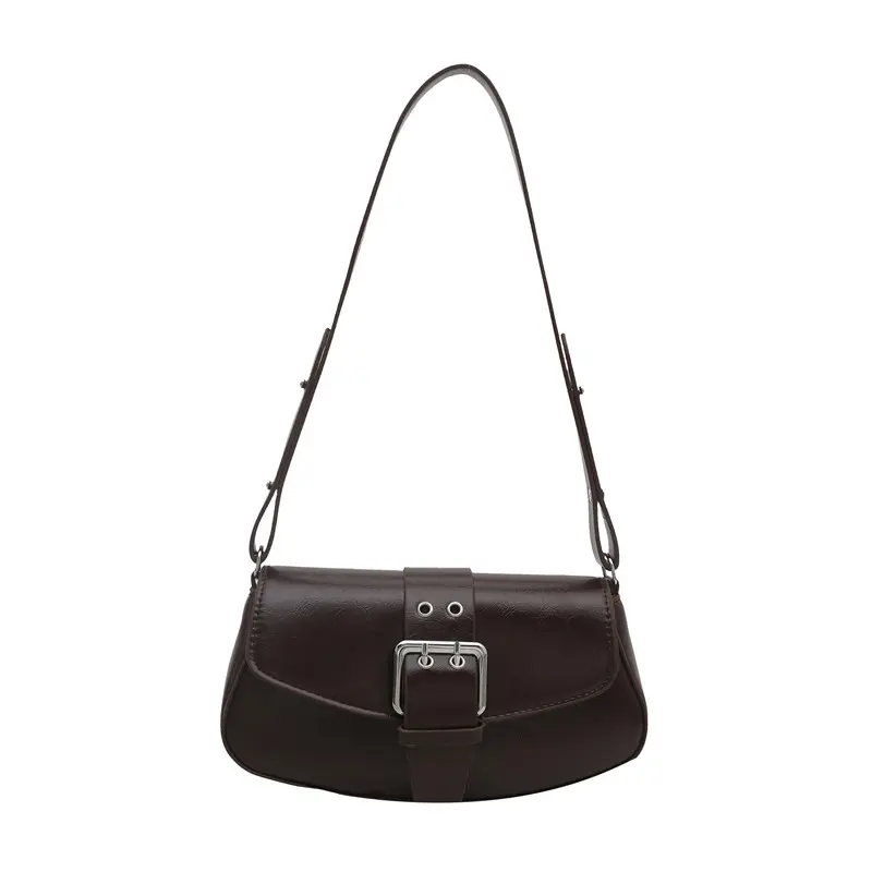 Fashion Lock Design Pu Shoulder Bags for Women Simple Casual Ladies Underarm Bag Commuter Solid Color Female Handbags Purse