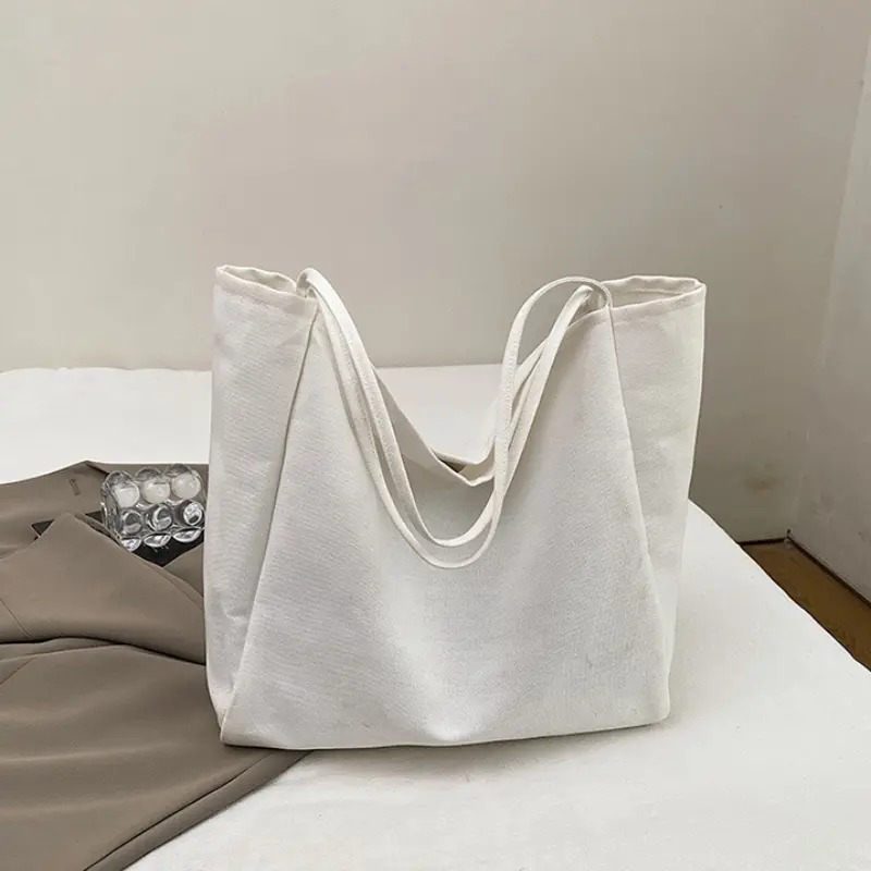 Fashion Letter Canvas Shoulder Bags for Women Large Capacity Simple Ladies Shopping Bag Casual Commuter Female Handbags Tote