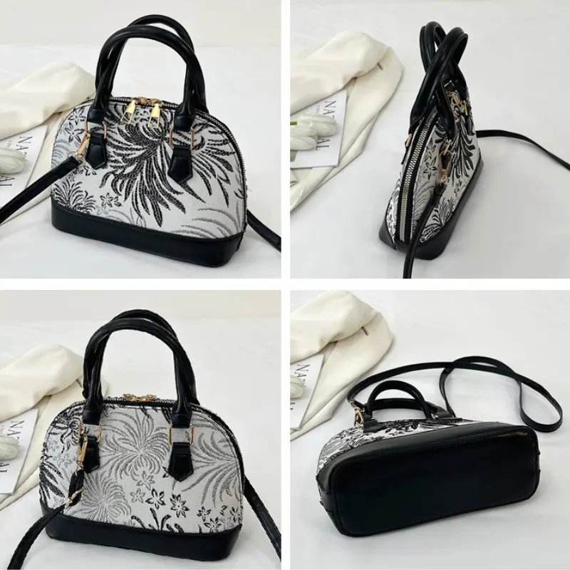 Embroidery Design Saddle Shoulder Bags for Women Elegant Ladies Crossbody Bag Phone Clutch Casual Portable Female Handbags