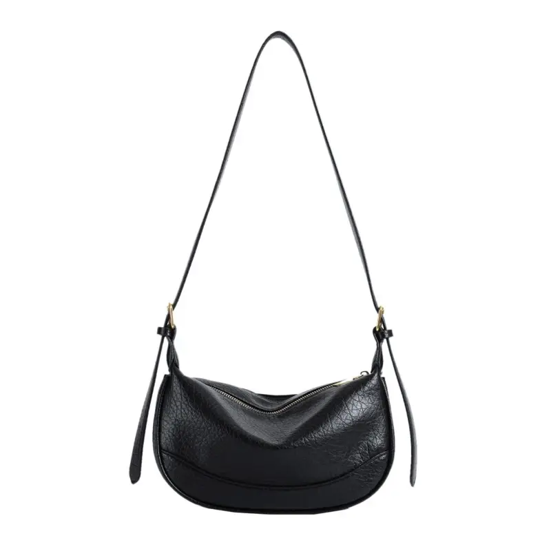 Pu Leather Small Messenger Bags for Women Solid Color Hobos Ladies Shoulder Crossbody Bag Vintage Thread Female Handbag Purse