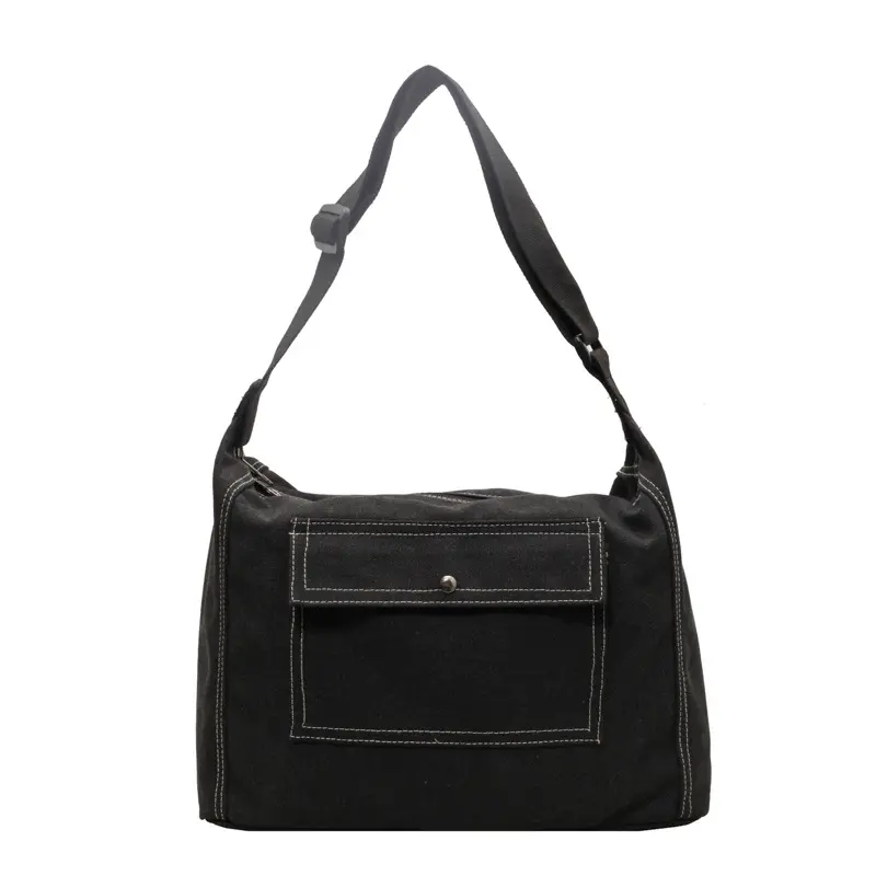 Retro Simple Women's Shoulder Bags Casual College Girls Canvas Book Tote Bags Large Capacity Female Crossbody Bag Handbags