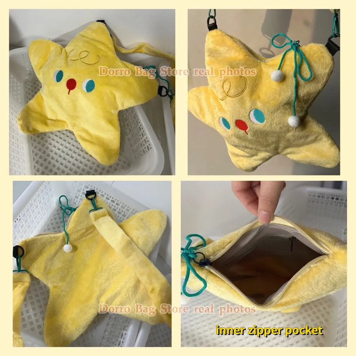 Cute Cartoon Plush Women's Star Shape Messenger Bag Niche Design Large Capacity Female Furry Shoulder Bags Hot Girls Handbags