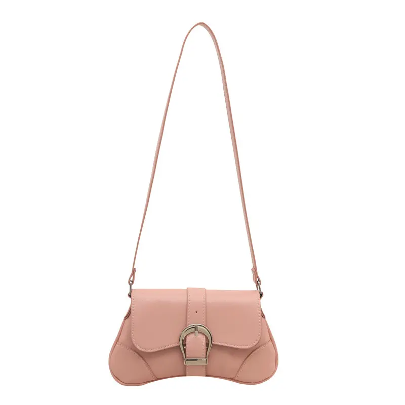 Fashion Thread Design Women's Shoulder Bag Casual Solid Color Ladies Pu Handbags Purse Simple Female Underarm Bags Clutch