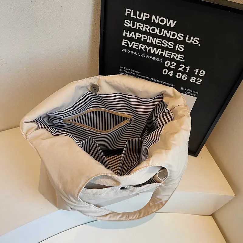 Pleated Multi-pocket Women's Shoulder Bags Commuter Simple Solid Color Ladies Underarm Bag Large Capacity Female Handbags Tote