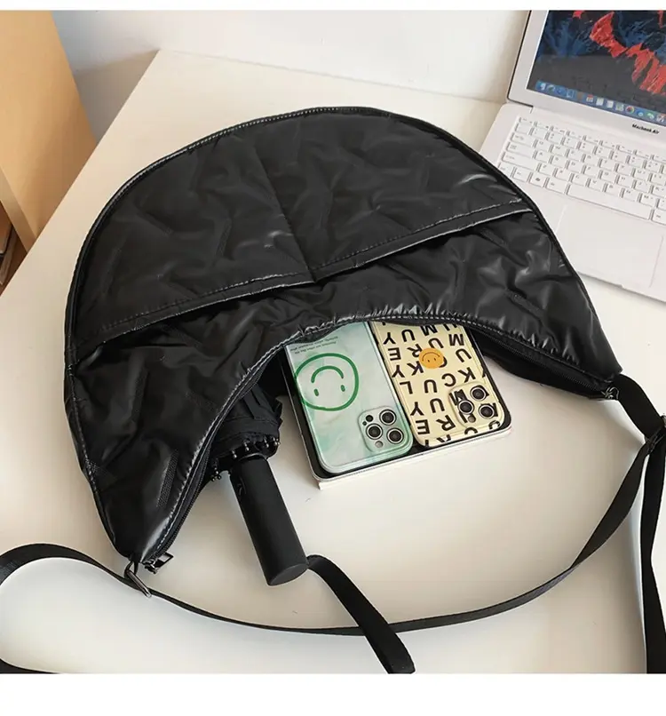 Casual Large Capacity Women's Hobos Shoulder Bags Pearlescent Cotton Simple Ladies Crossbody Bag Commuter Female Handbags