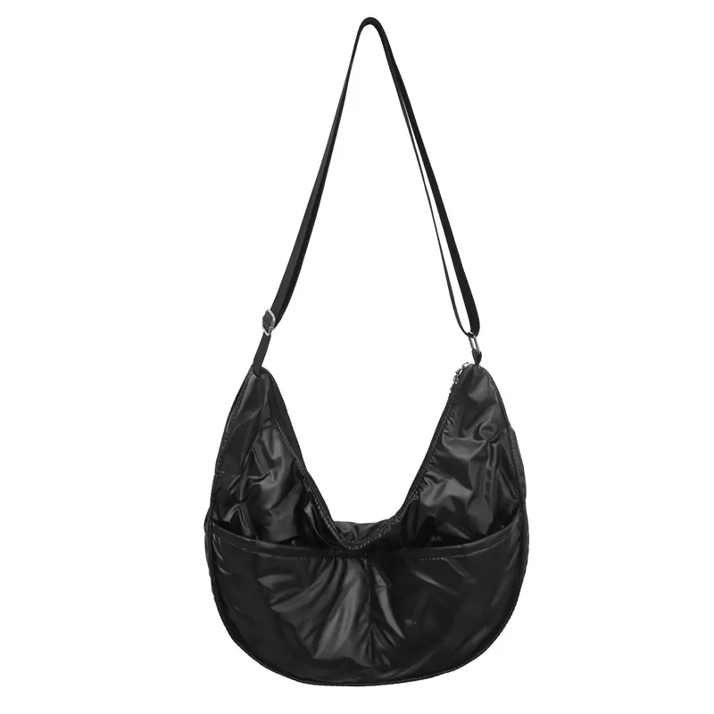 Casual Large Capacity Women's Hobos Shoulder Bags Pearlescent Cotton Simple Ladies Crossbody Bag Commuter Female Handbags