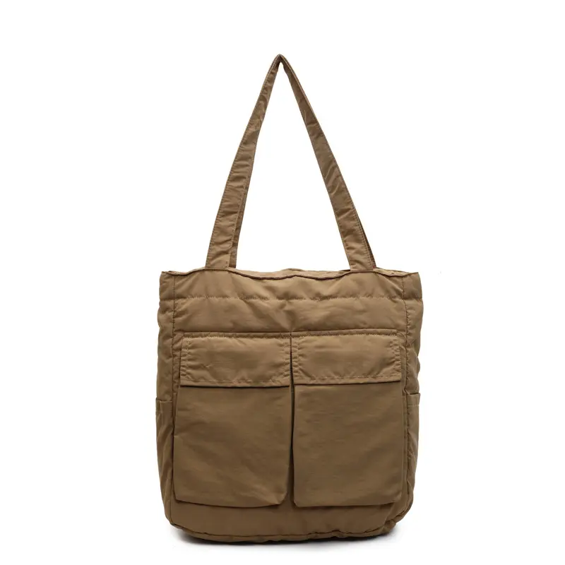 Versatile Commute Women's Shoulder Bags Large Capacity College Students Ladies Tote Multi-pocket Solid Color Female Handbags