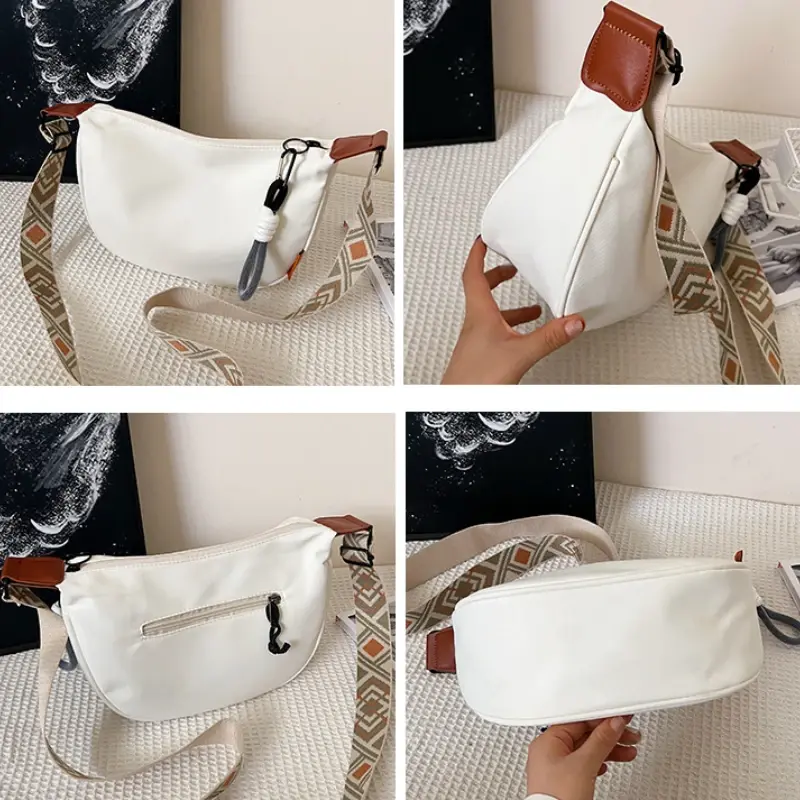 Solid Color Nylon Shoulder Bags for Women Fashion Hobos Crossbody Bag Ladies Casual Large Capacity Female Handbags Tote Purse