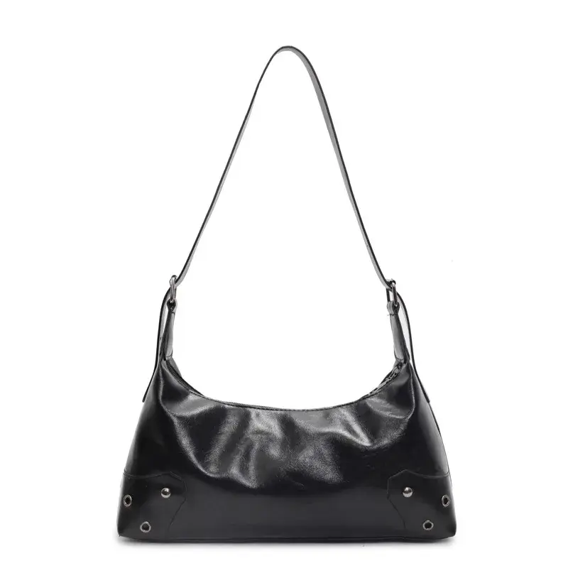 Soft Pu Leather Ladies Crossbody Bag Maillard Style Commuter Female Purse Handbags Casual Simple Women's Shoulder Underarm Bags