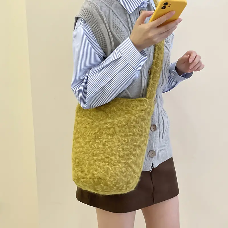 Casual Commuting Versatile Women's Crossbody Bags Large Capacity Ladies Shoulder Bucket Bag Solid Color Female Shopping Tote
