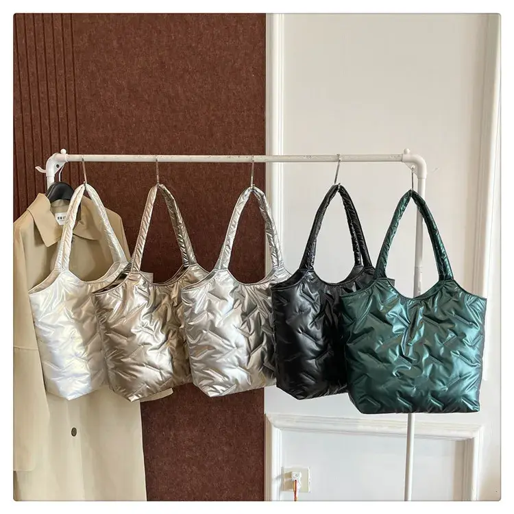 Large Capacity Women's Tote Underarm Bag Fashion Pleated Ladies Shoulder Bags Simple Female Commute Shopping Bag Purse Handbags