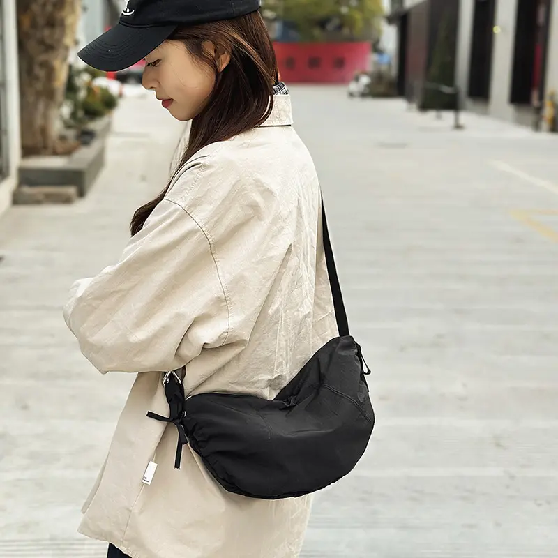 Simple Pleated Ladies Shoulder Bags Large Capacity Women's Hobos Underarm Bag Candy Color Lightweight Female Crossbody Bag