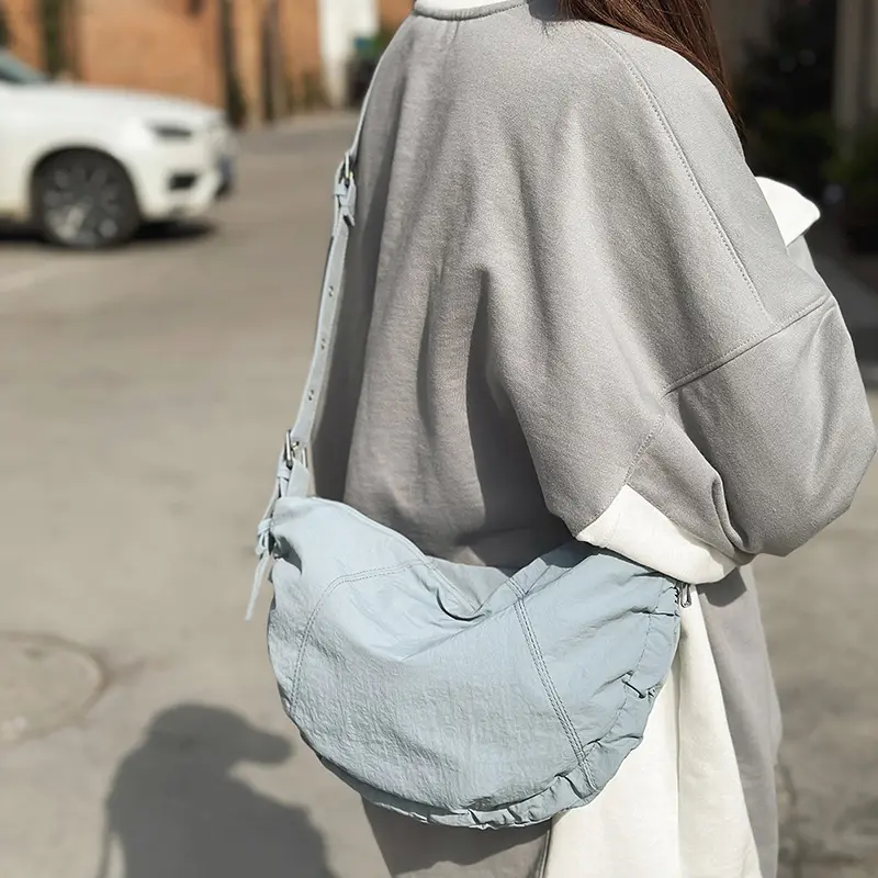 Simple Pleated Ladies Shoulder Bags Large Capacity Women's Hobos Underarm Bag Candy Color Lightweight Female Crossbody Bag