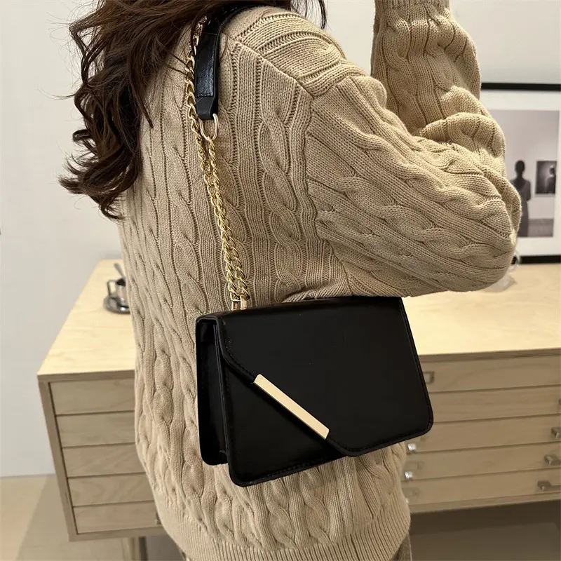 Retro Elegant Women's Small Square Crossbody Bags Trendy Large Capacity Ladies Shoulder Bag Simple Casual Female Handbags