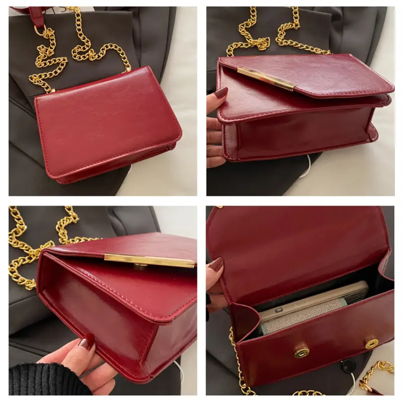 Retro Elegant Women's Small Square Crossbody Bags Trendy Large Capacity Ladies Shoulder Bag Simple Casual Female Handbags